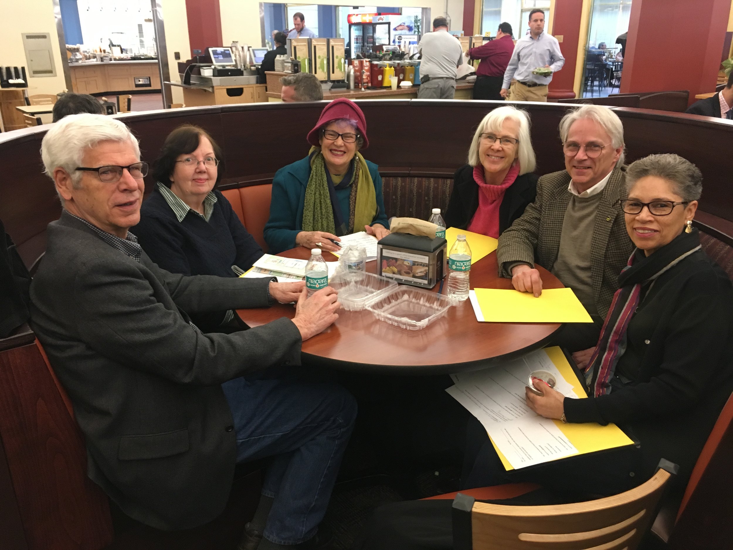 Carol Stowell (Center) and Mary Barnes (to the right of Stowell,) York Chapter co-leaders &amp; other members of the York Chapter, while lobbying in Harrisburg