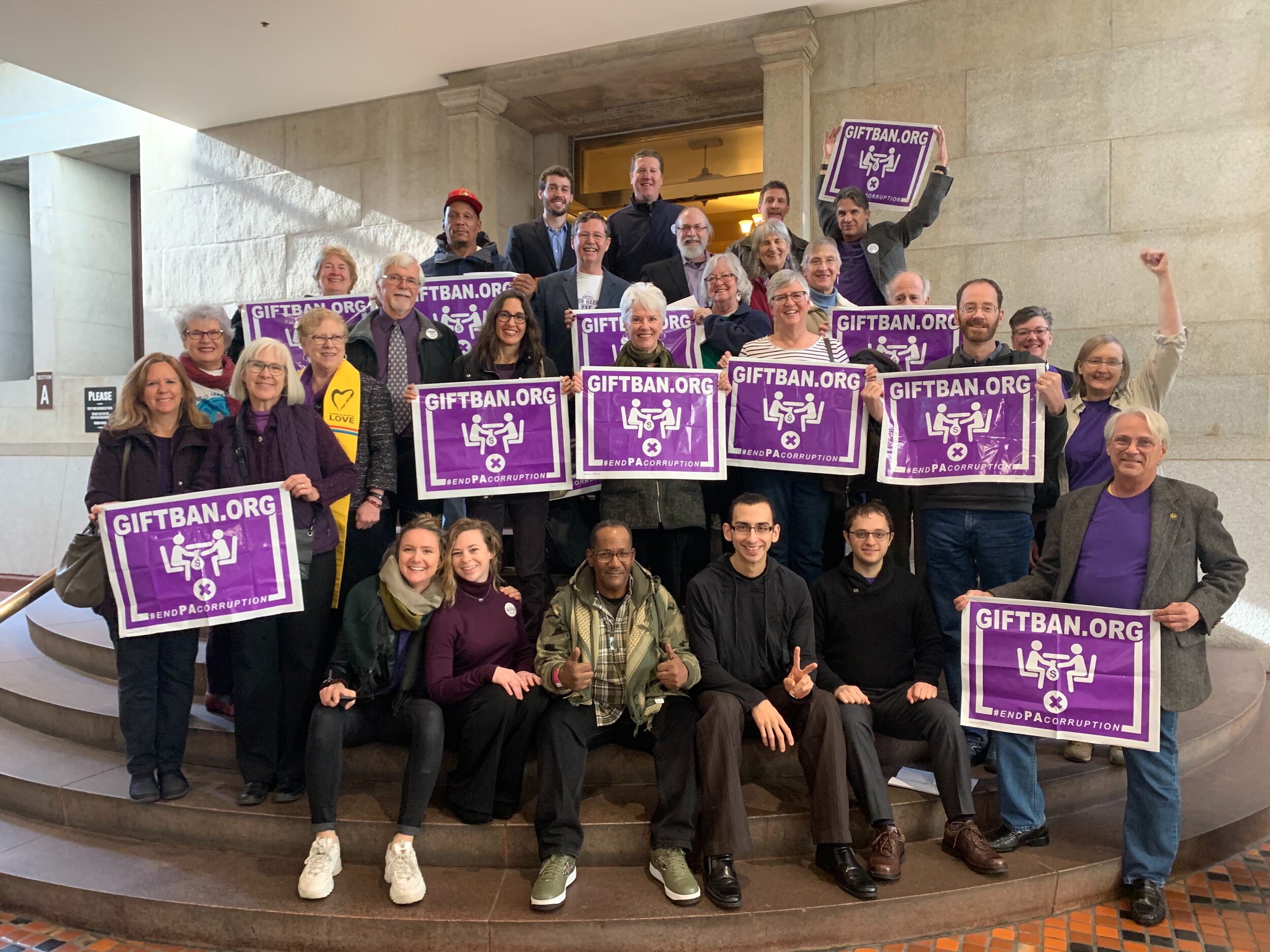 MoH volunteers immediately after the Gift Ban passes out of Commitee.